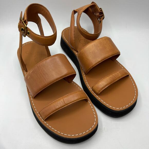 J. Crew Mallorca Platform Double-strap Leather Sandals Brown Size 7.5 - Picture 7 of 12